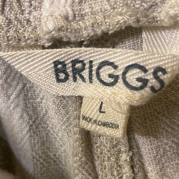 Briggs New York Linen Blend Wide Leg Cozy Large Striped Pants - Picture 2 of 10